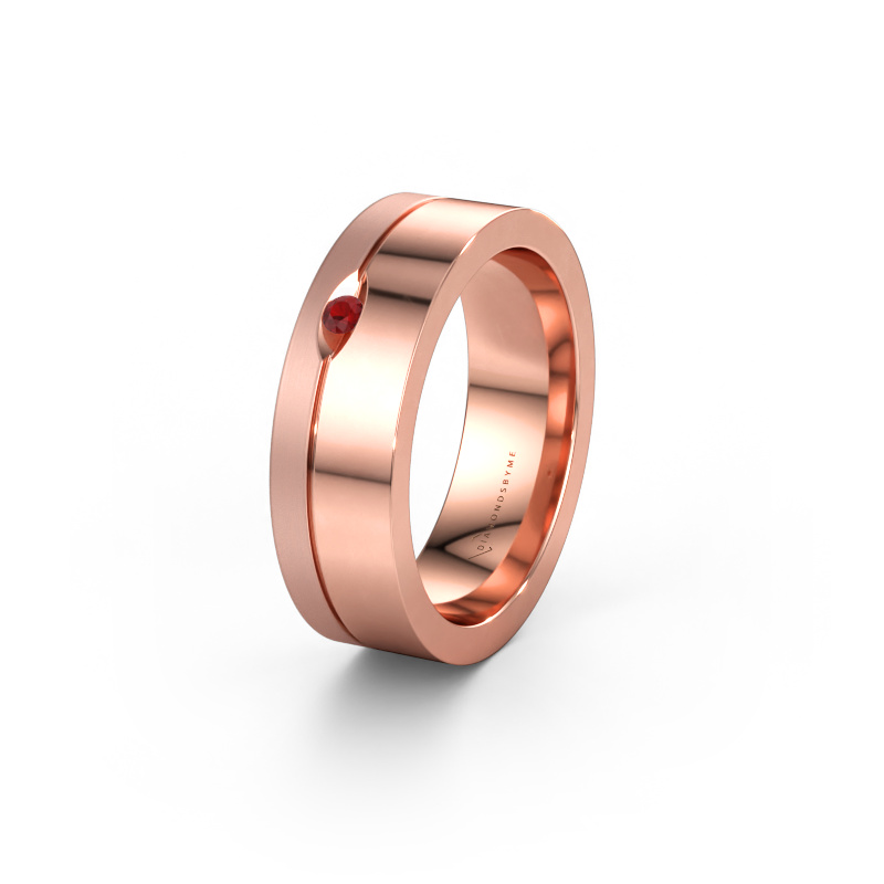 Bild av Vigselring WH0329L16B 585 roséguld ±6 x 2 mm Rubin