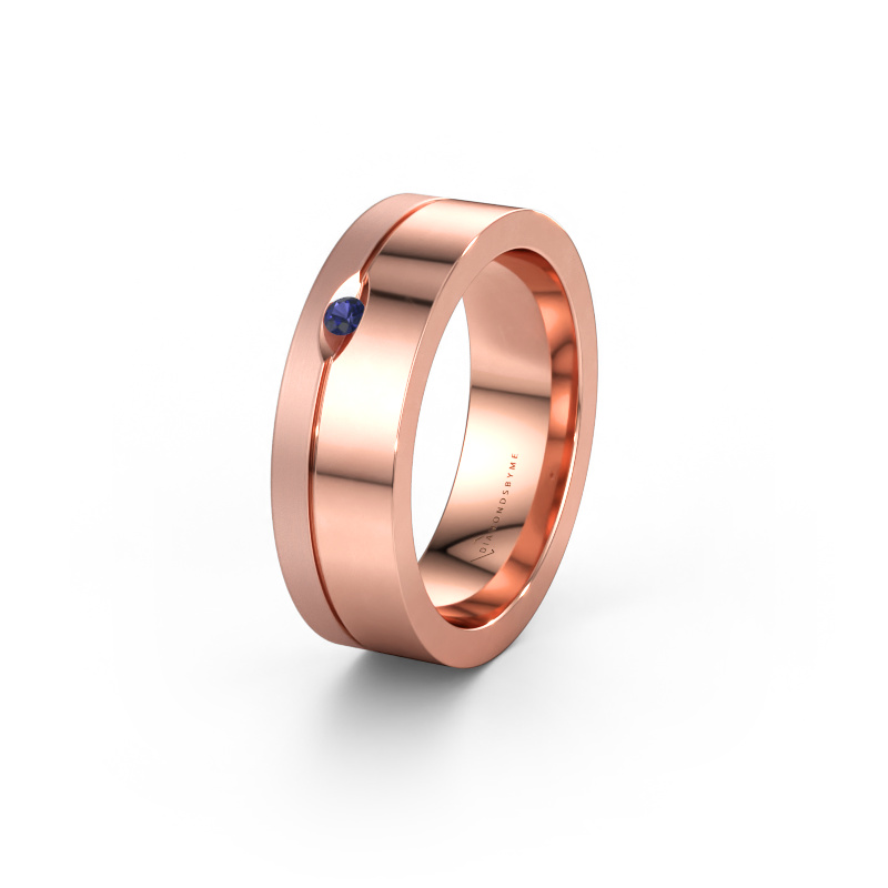 Immagine di Fede nuziale WH0329L16B 585 oro rosa ±6 x 2 mm Zaffiro