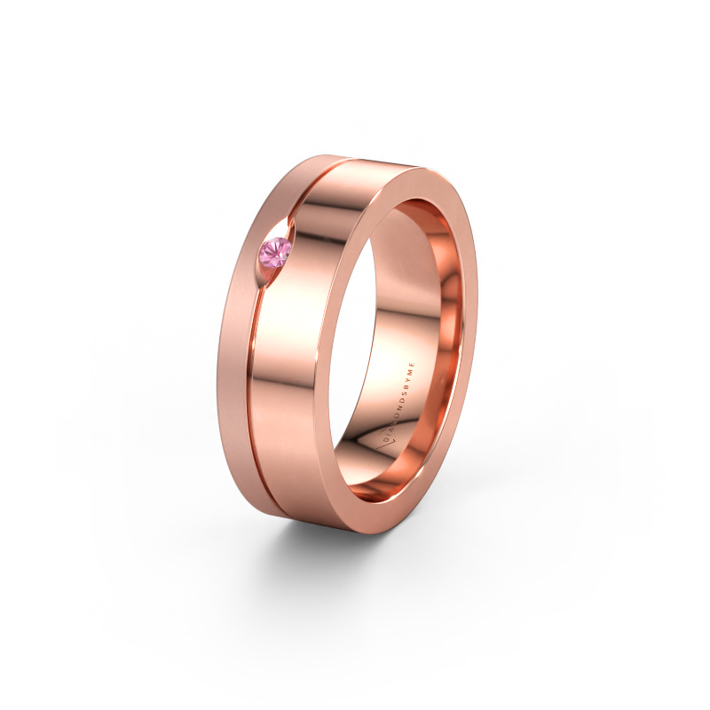 Immagine di Fede nuziale WH0329L16B 585 oro rosa ±6 x 2 mm Zaffiro rosa