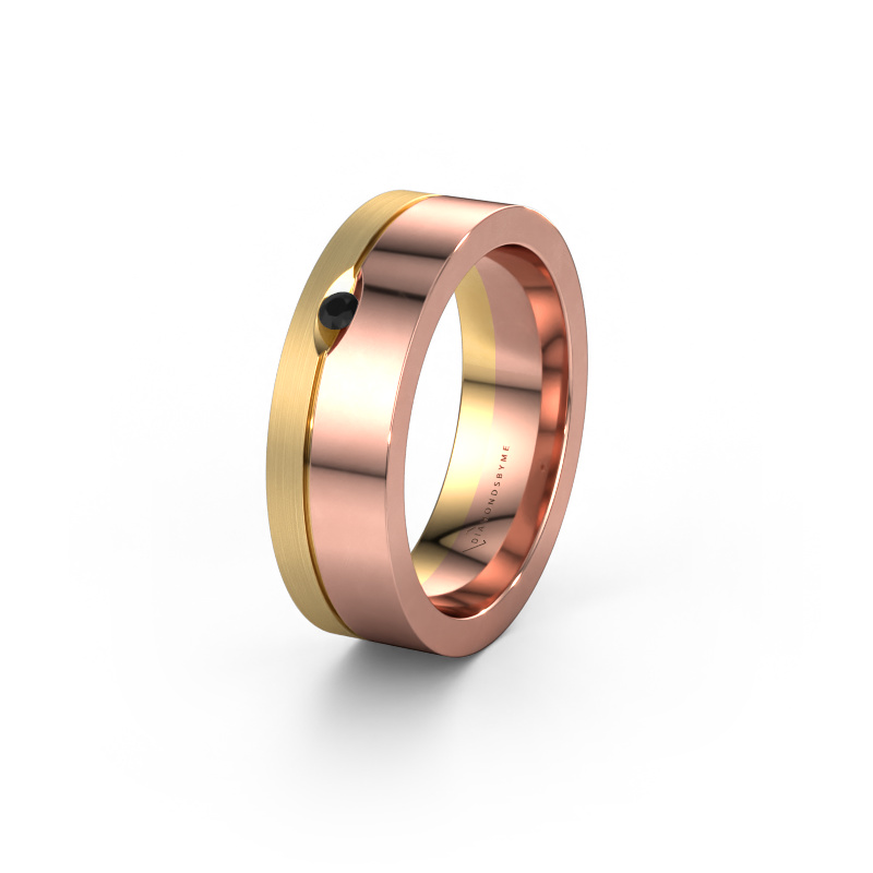 Image of Wedding ring WH0329L16B 585 rose gold ±0.24x0.08 in Black diamond