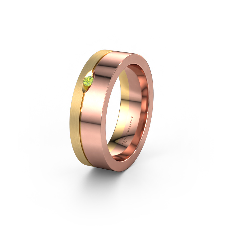 Image of Wedding ring WH0329L16B 585 rose gold ±0.24x0.08 in Peridot