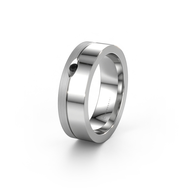 Bild von Ehering WH0329L16B 950 Platin ±6x2 mm Schwarz Diamant