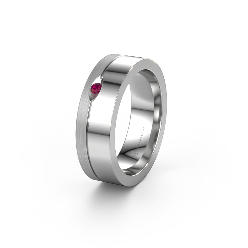 Bild von Ehering WH0329L16B 950 Platin ±6x2 mm Rhodolit