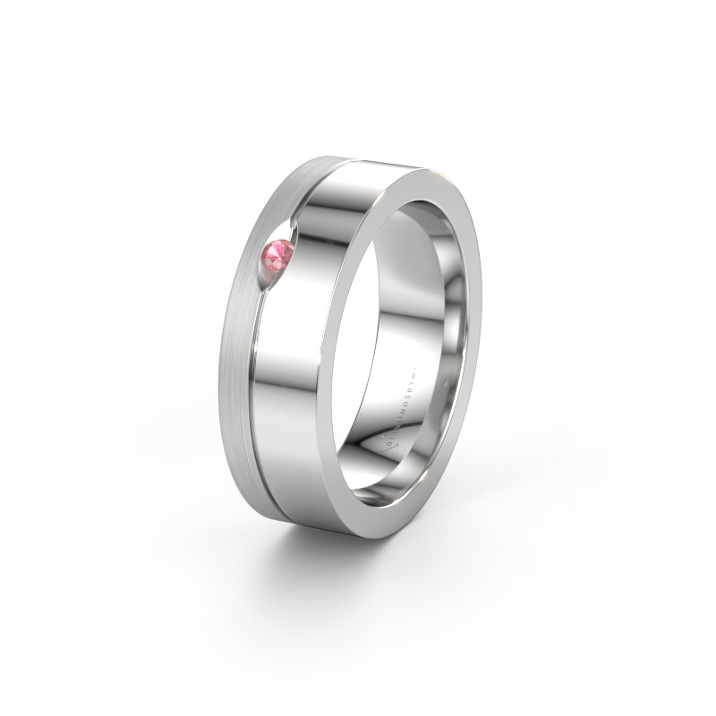 Bild av Vigselring WH0329L16B 950 platina ±6 x 2 mm Rosa turmalin