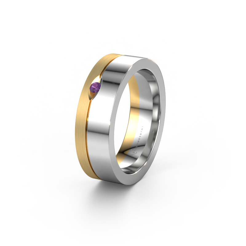 Image of Wedding ring WH0329L16B 585 white gold ±0.24x0.08 in Amethyst