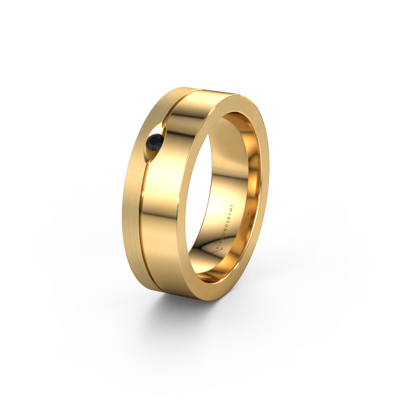 Image of Wedding ring WH0329L16B 585 gold ±6x2 mm Black diamond