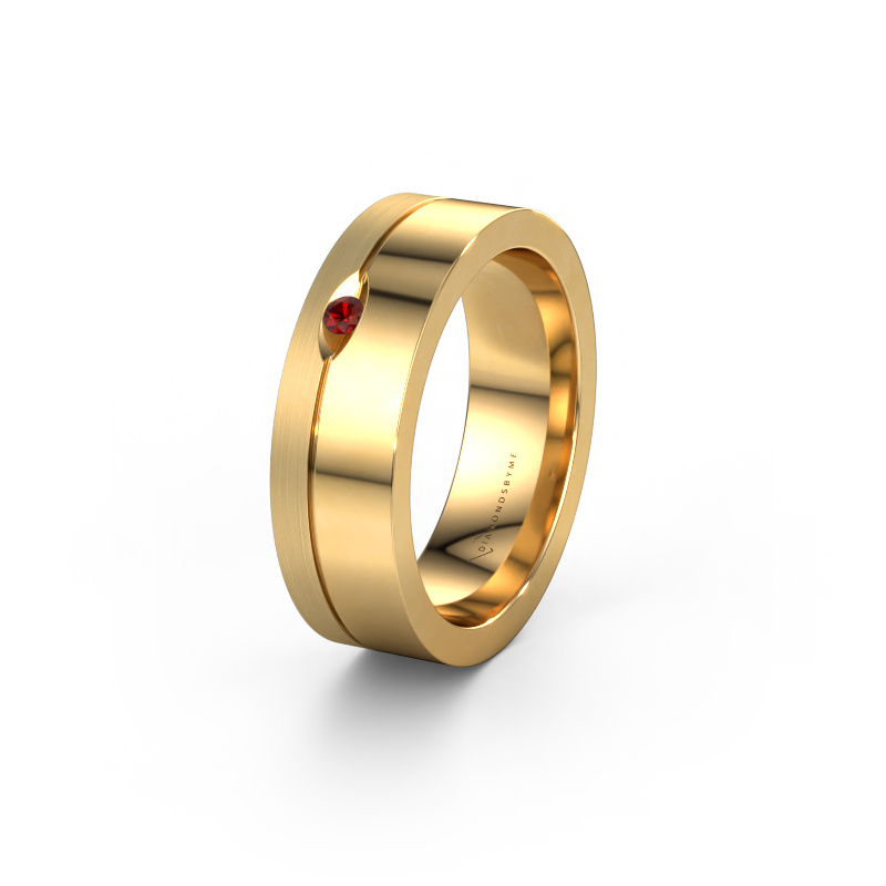 Image of Wedding ring WH0329L16B 585 gold ±0.24x0.08 in Garnet
