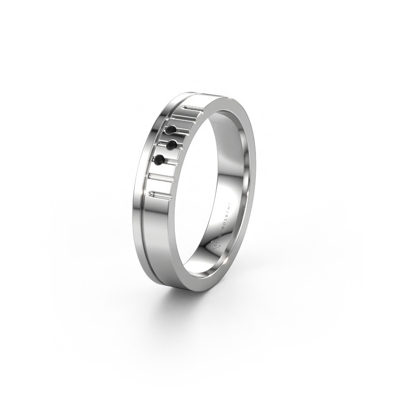 Image de Bague d'amitié WH0332L14X 950 platine ±4x1.5 mm Diamant noir