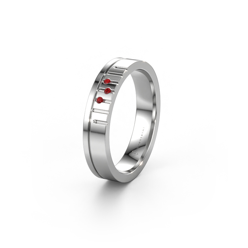 Image de Bague d'amitié WH0332L14X 950 platine ±4x1.5 mm Rubis