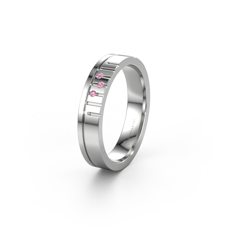 Image of Friendship ring WH0332L14X 950 platinum ±0.16x0.06 in Pink sapphire
