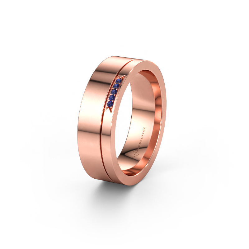 Immagine di Fede nuziale WH0336L16A 585 oro rosa ±6 x 1,7 mm Zaffiro