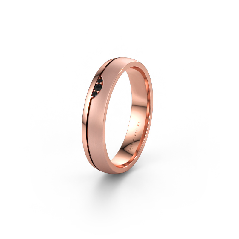 Bild av Vigselring WH0334L24X 585 roséguld ±4 x 1,5 mm Svart diamant
