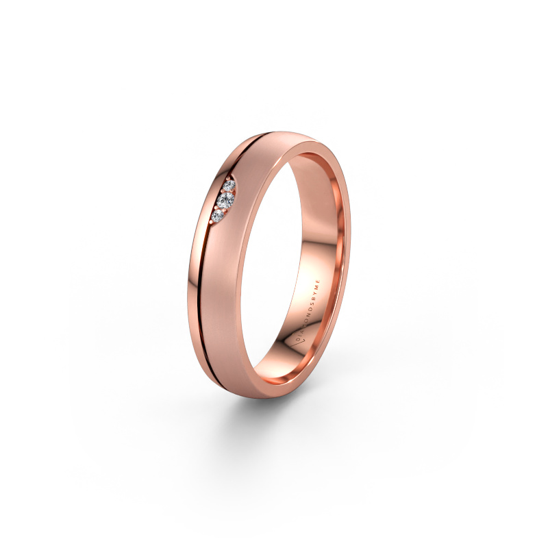 Immagine di Fede nuziale WH0334L24X 585 oro rosa ±4 x 1,5 mm Diamante