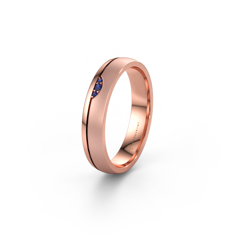 Immagine di Fede nuziale WH0334L24X 585 oro rosa ±4 x 1,5 mm Zaffiro