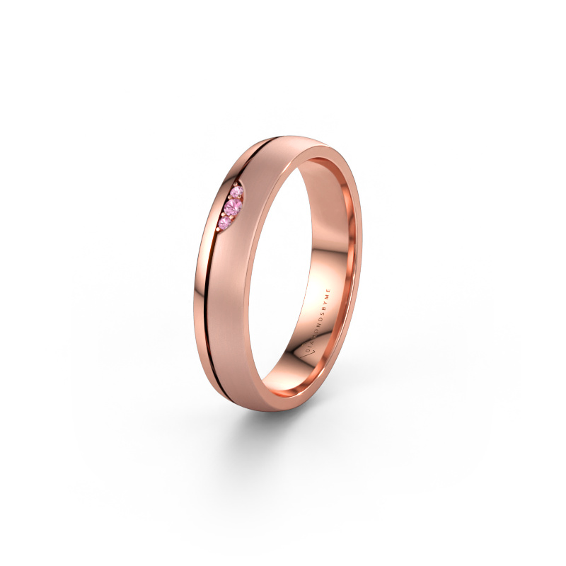 Immagine di Fede nuziale WH0334L24X 585 oro rosa ±4 x 1,5 mm Zaffiro rosa