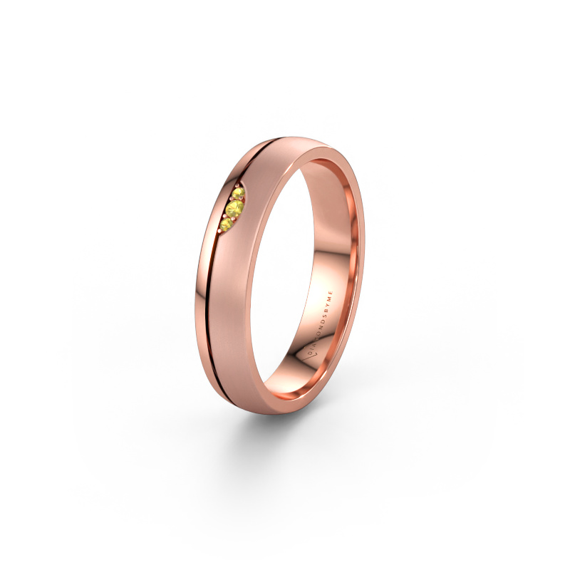 Immagine di Fede nuziale WH0334L24X 585 oro rosa ±4 x 1,5 mm Zaffiro giallo