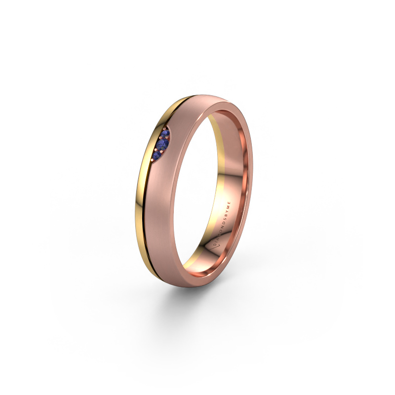 Image of Wedding ring WH0334L24X 585 rose gold ±0.16x0.06 in Sapphire