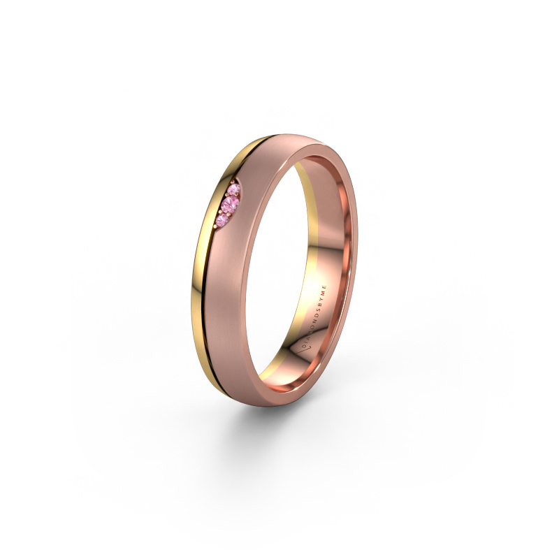 Image of Wedding ring WH0334L24X 585 rose gold ±0.16x0.06 in Pink sapphire
