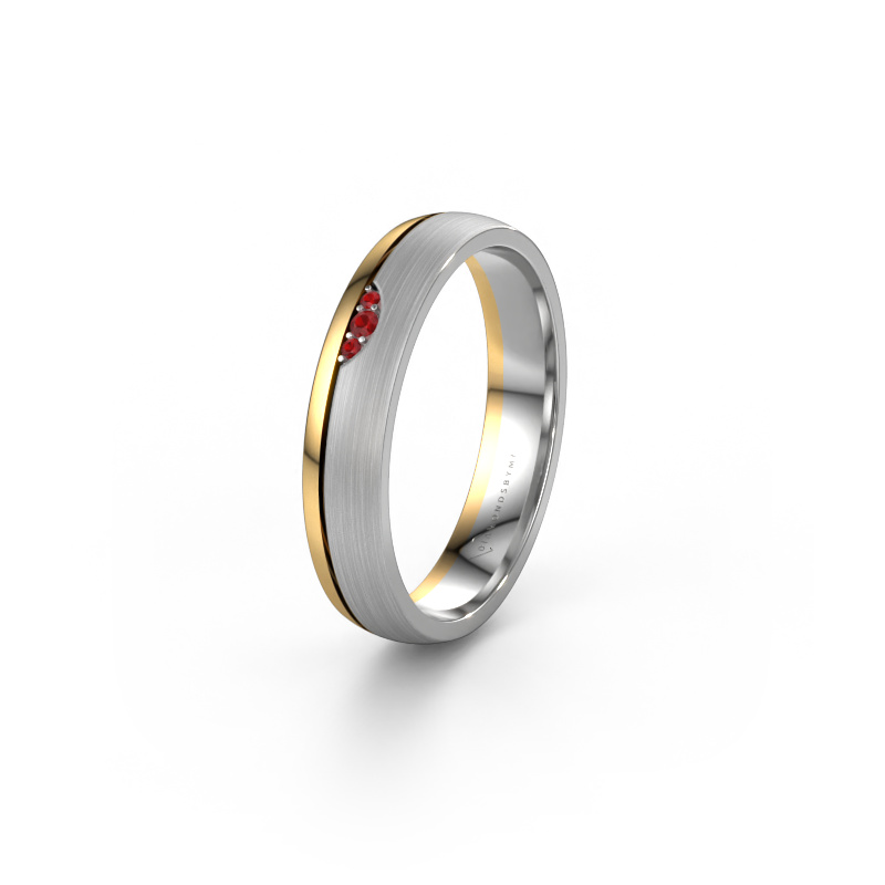 Image of Wedding ring WH0334L24X 585 white gold ±0.16x0.06 in Ruby