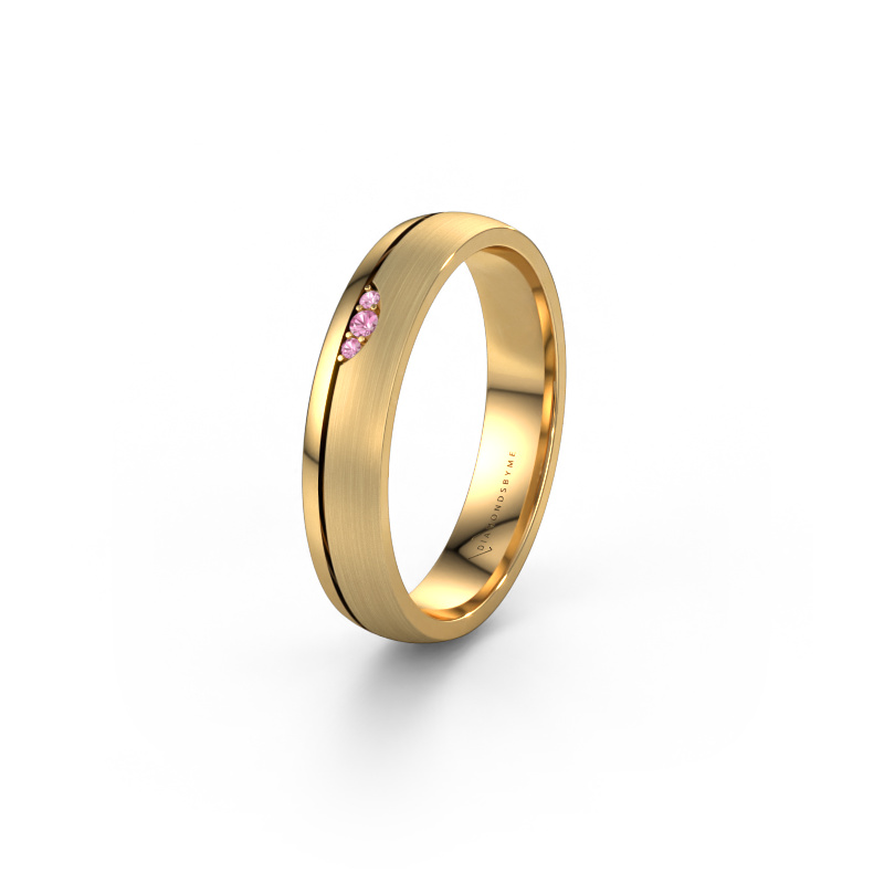 Image of Wedding ring WH0334L24X 585 gold ±0.16x0.06 in Pink sapphire