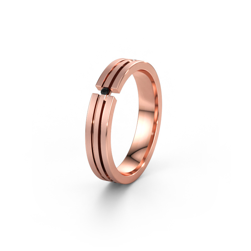 Immagine di Fede nuziale WH0402L14AM 585 oro rosa ±4 x 1,7 mm Diamante nero