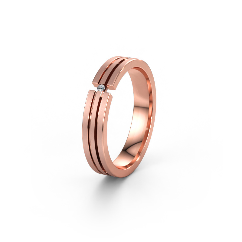 Immagine di Fede nuziale WH0402L14AM 585 oro rosa ±4 x 1,7 mm Zirconia cubica