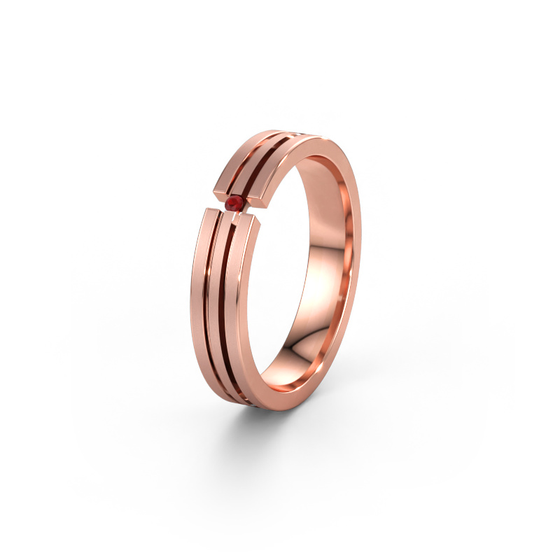 Immagine di Fede nuziale WH0402L14AM 585 oro rosa ±4 x 1,7 mm Rubino