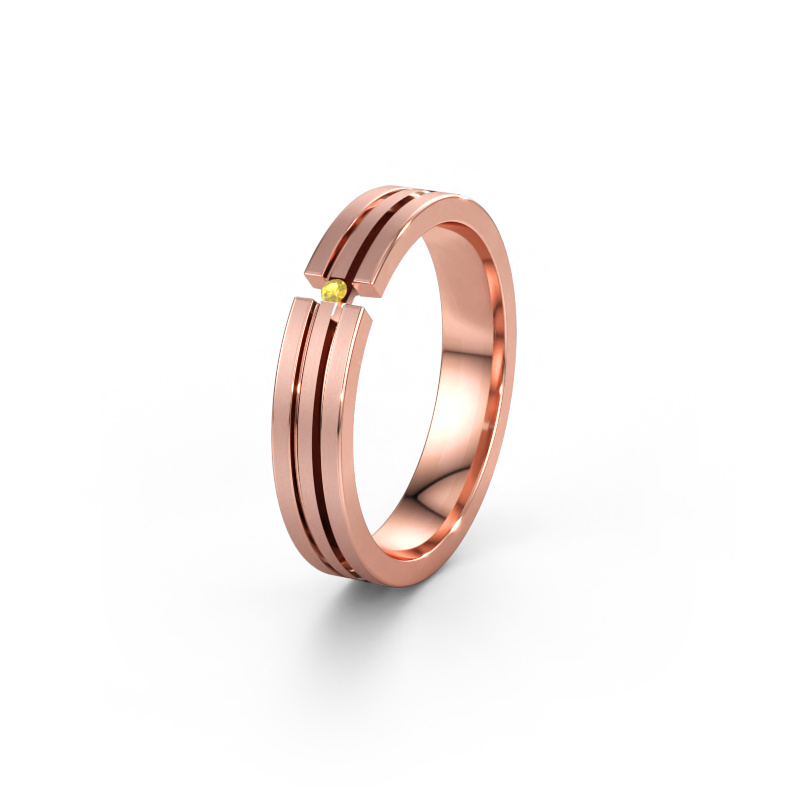 Immagine di Fede nuziale WH0402L14AM 585 oro rosa ±4 x 1,7 mm Zaffiro giallo