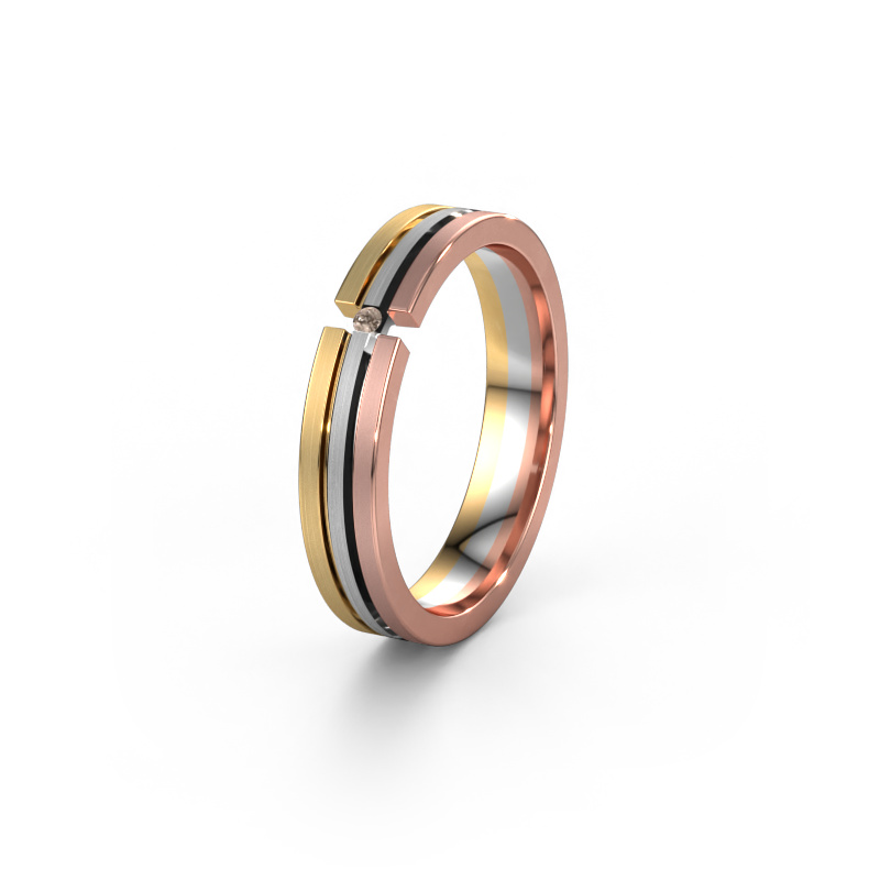 Image of Wedding ring WH0402L14AM 585 white gold ±0.16x0.07 in Brown diamond