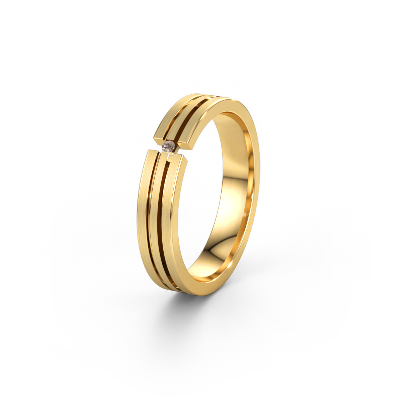 Immagine di Fede nuziale WH0402L14AM 585 oro ±4 x 1,7 mm Diamante marrone
