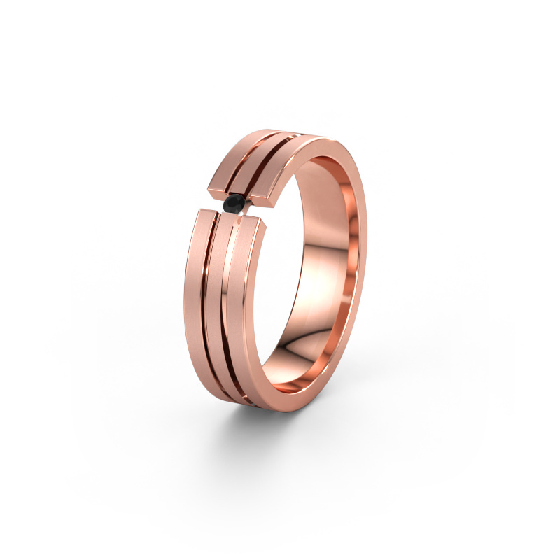 Bild av Vigselring WH0402L15AM 585 roséguld ±5 x 1,7 mm Svart diamant