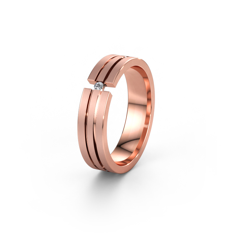 Bild av Vigselring WH0402L15AM 585 roséguld ±5 x 1,7 mm Kubisk zirkonia