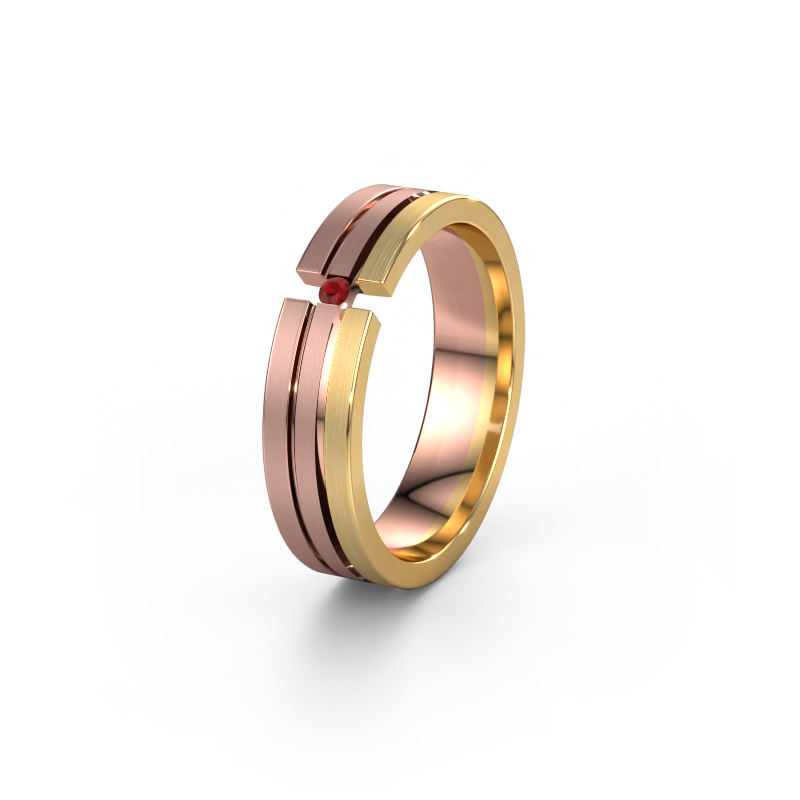 Bild von Ehering WH0402L15AM 585 Roségold ±5x1.7 mm Rubin