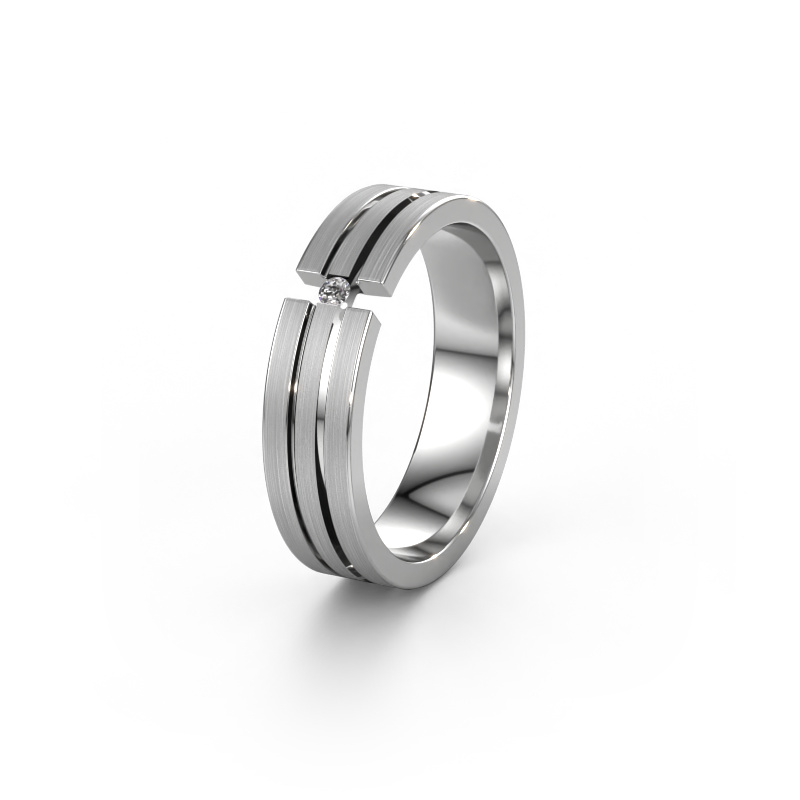 Image of Wedding ring WH0402L15AM 950 platinum ±0.20x0.07 in Zirconia