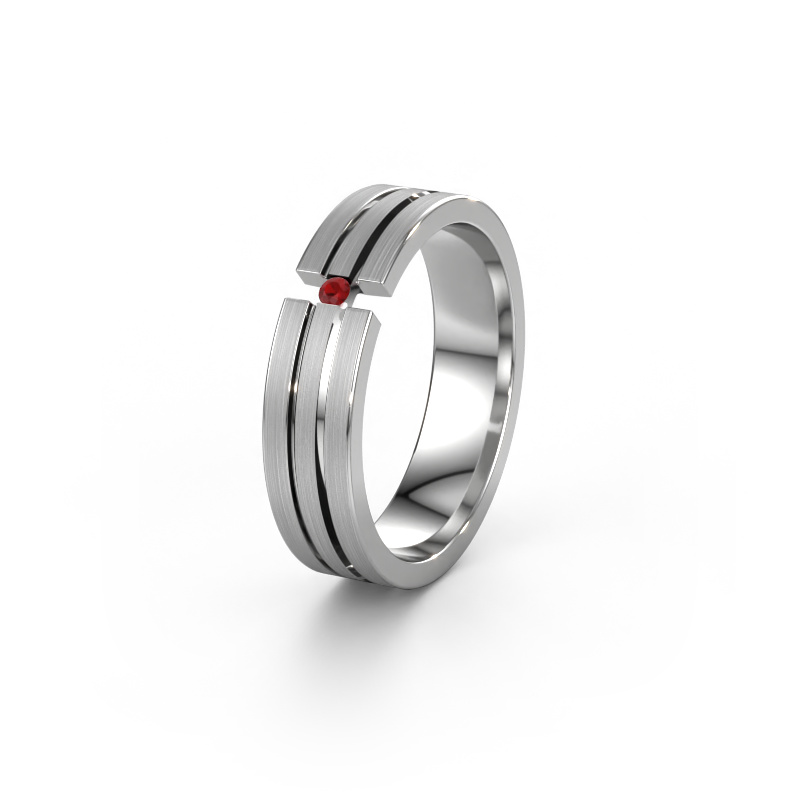 Image of Wedding ring WH0402L15AM 950 platinum ±0.20x0.07 in Ruby