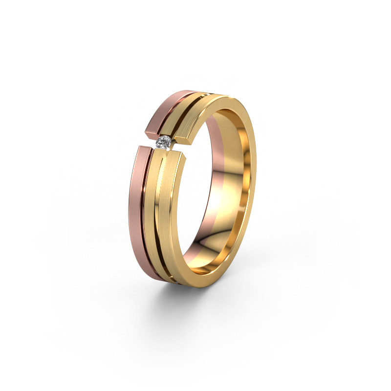 Image of Wedding ring WH0402L15AM 585 gold ±0.20x0.07 in Diamond