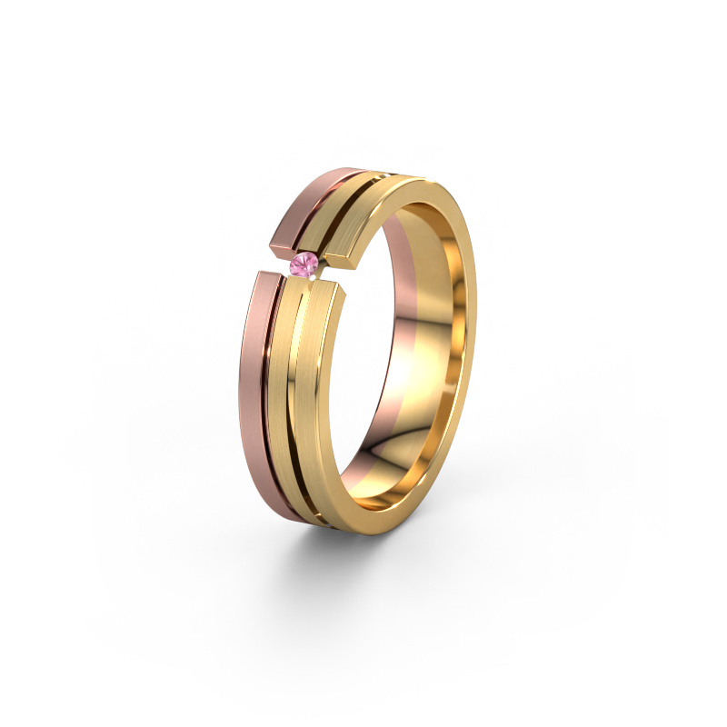 Bild von Ehering WH0402L15AM 585 Gold ±5x1.7 mm Pink Saphir