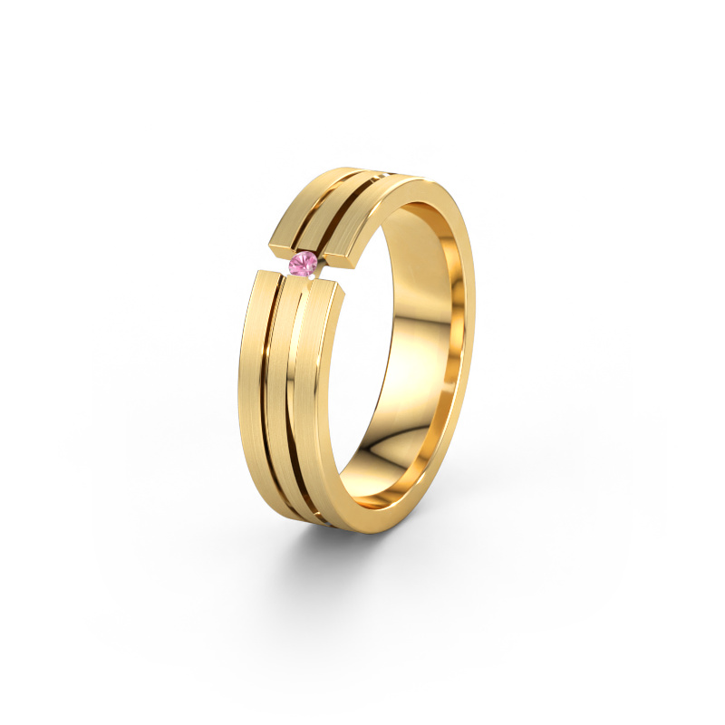 Immagine di Fede nuziale WH0402L15AM 585 oro ±5 x 1,7 mm Zaffiro rosa