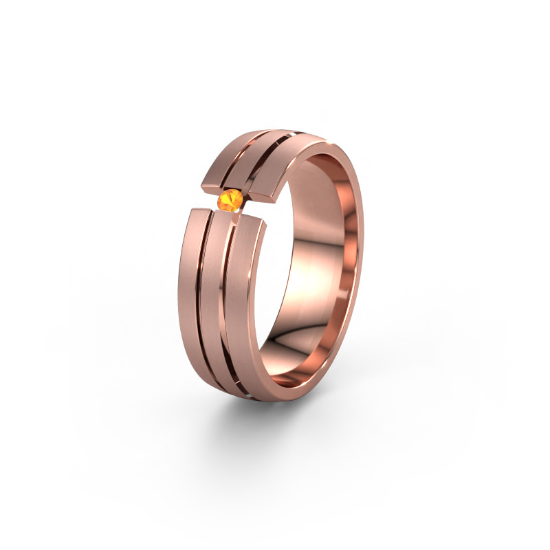 Image of Wedding ring WH0402L26AM 585 rose gold ±0.24x0.07 in Citrin