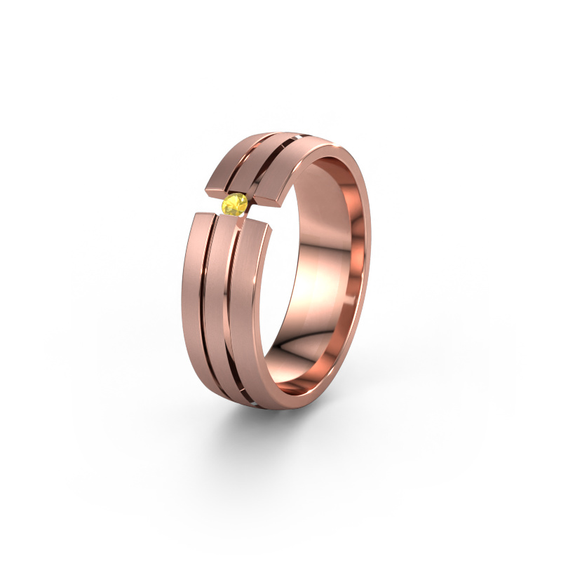 Image of Wedding ring WH0402L26AM 585 rose gold ±0.24x0.07 in Yellow sapphire