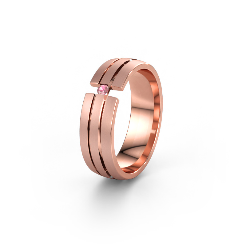 Bild av Vigselring WH0402L26AM 585 roséguld ±6 x 1,7 mm Rosa turmalin
