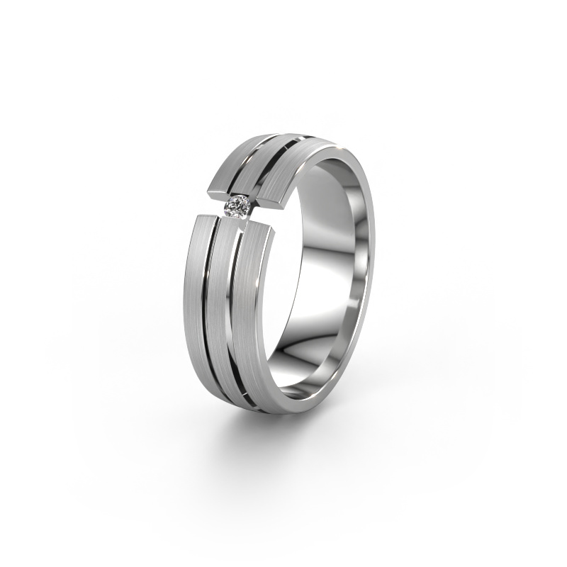Image of Wedding ring WH0402L26AM 950 platinum ±0.24x0.07 in Zirconia