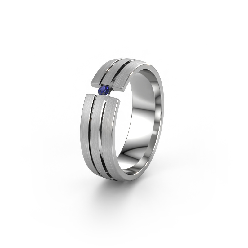 Image of Wedding ring WH0402L26AM 950 platinum ±0.24x0.07 in Sapphire