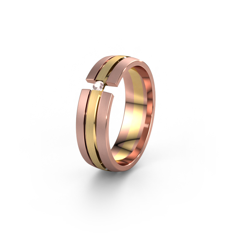Image of Wedding ring WH0402L26AM 585 gold ±6x1.7 mm Morganite champagne