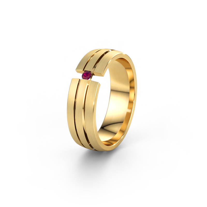 Immagine di Fede nuziale WH0402L26AM 585 oro ±6 x 1,7 mm Rodolite