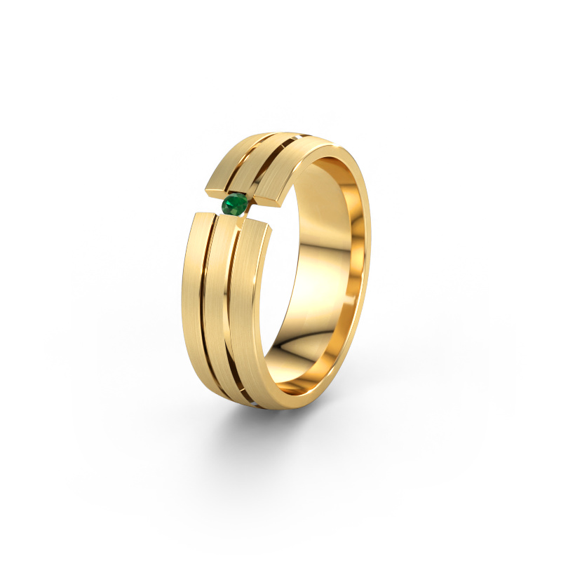 Immagine di Fede nuziale WH0402L26AM 585 oro ±6 x 1,7 mm Smeraldo