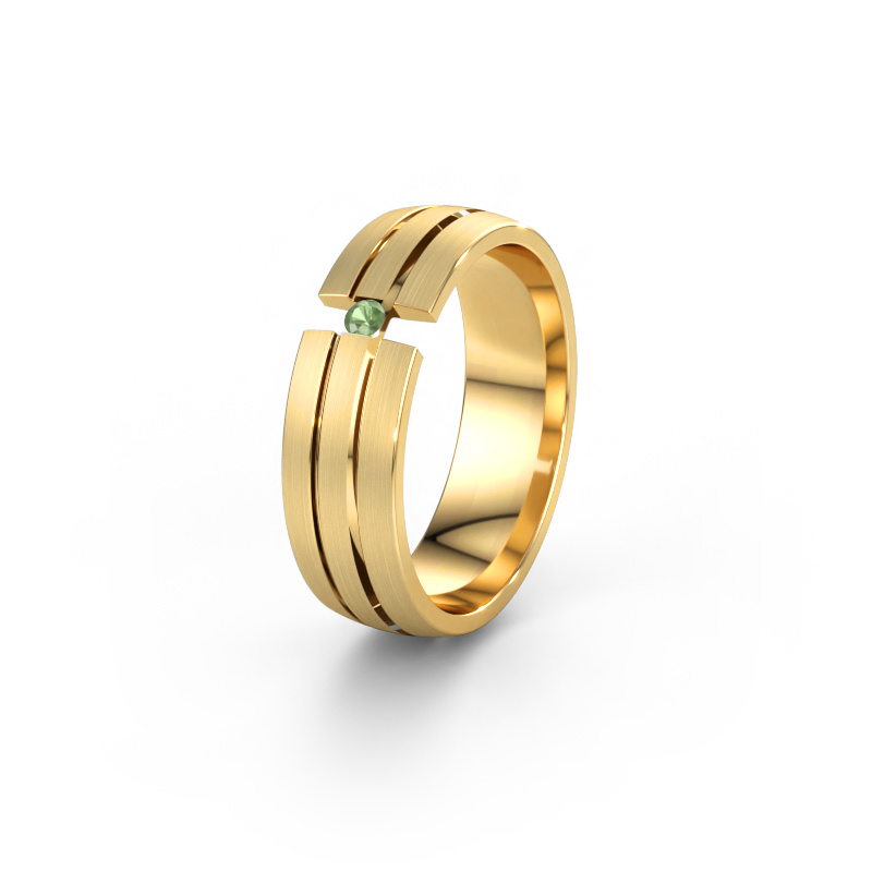 Immagine di Fede nuziale WH0402L26AM 585 oro ±6 x 1,7 mm Tormalina verde
