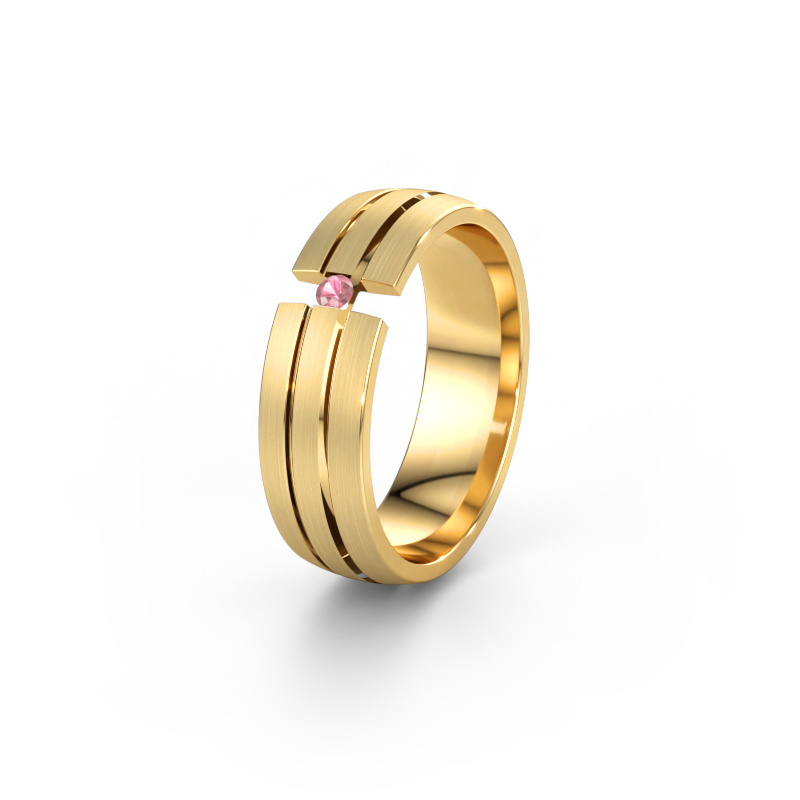 Immagine di Fede nuziale WH0402L26AM 585 oro ±6 x 1,7 mm Tormalina rosa
