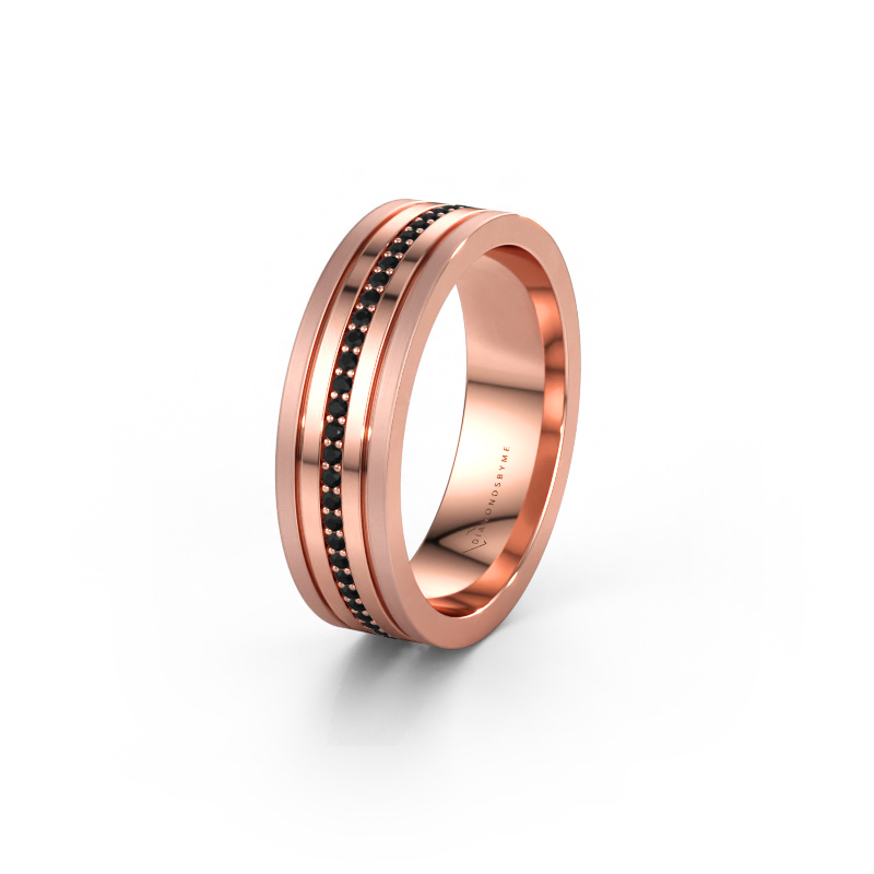 Bild av Vigselring WH0404L16A 585 roséguld ±6 x 1,7 mm Svart diamant