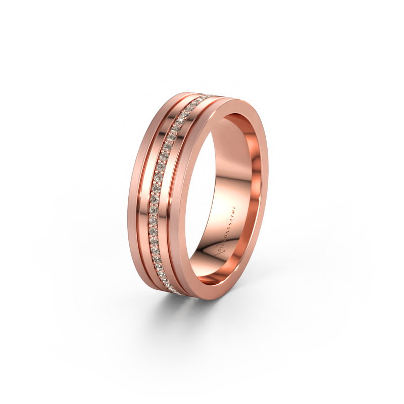 Bild av Vigselring WH0404L16A 585 roséguld ±6 x 1,7 mm Brun diamant